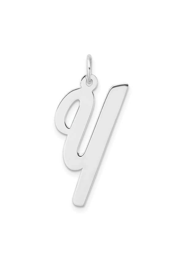 Sterling Silver Script Letter Y Pendant Necklace for Women or Unisex Wear, Polished Initial Charm, 925 Monogram Alphabet Jewelry for Names or Personal Expression