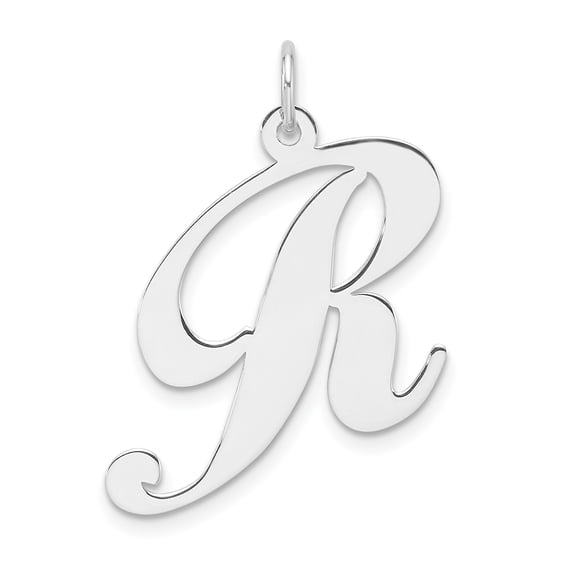 Sterling Silver Script R Pendant Necklace for Women or Unisex Wear, Polished Cursive Initial Charm, Minimalist Monogram Jewelry for Daily Style and Layering