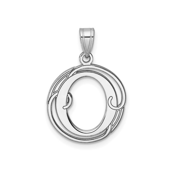 Sterling Silver Scroll Letter O Pendant Necklace, Script Initial Charm for Women or Unisex, Monogram Alphabet Jewelry, Personalized Name Accessory in 925 Silver