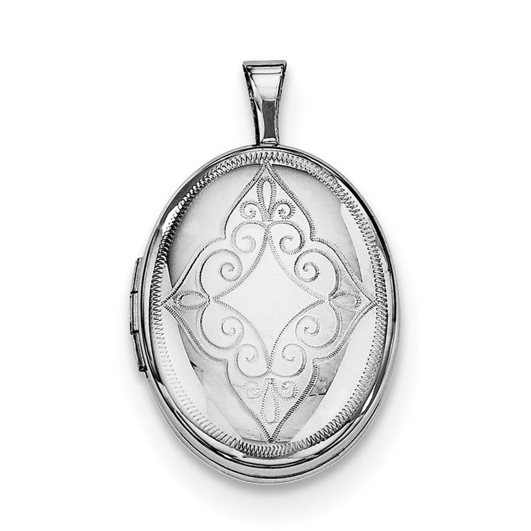 Sterling Silver Scroll Oval Locket Sterling Silver Scroll Oval Locket
