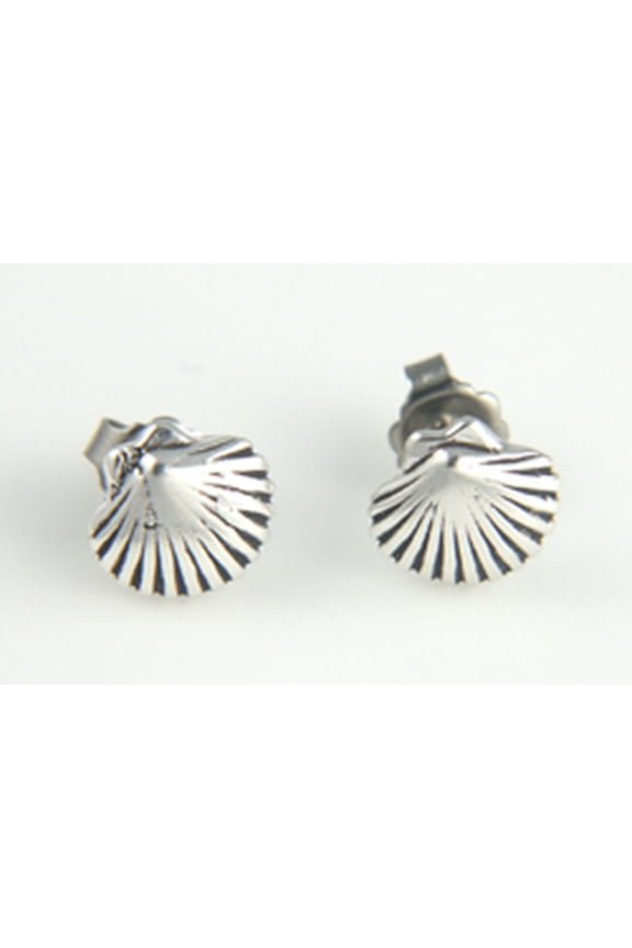 Sterling Silver Sea Shell Earrings Item #612 with Hypoallergenic Posts and Backs