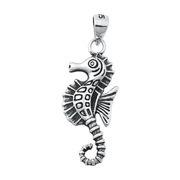 Sterling Silver Seahorse Pendant Ocean Beach Sea Charm 925 New Jewelry Female Unisex