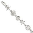 thumbnail image 1 of Sterling Silver Seashells Bracelet - 8.2 Grams - 7 Inch - Lobster Claw - Measures 14mm Wide, 1 of 1
