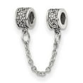 thumbnail image 1 of Sterling Silver Security Chain Floral Bead, Antiqued, 1 of 1