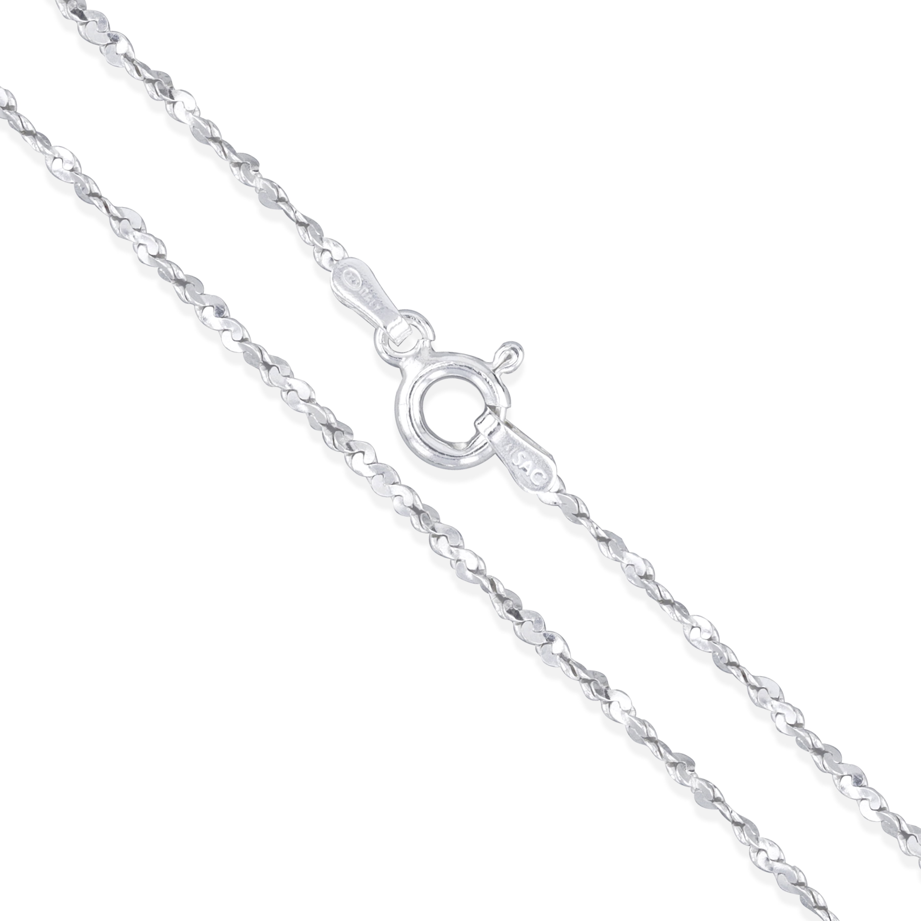 Men's Women's 14K Sterling Silver 925 Plated Thin Short Rope Chain