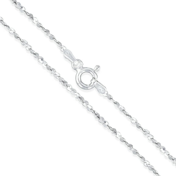 Sterling Silver Serpentine Twist Rope Chain 1.2mm Solid 925 Necklace 16" Jewelry Female Unisex
