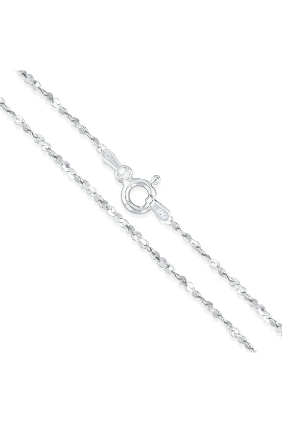 Sterling Silver Serpentine Twist Rope Chain 1.2mm Solid 925 Necklace 18" Jewelry Female Unisex