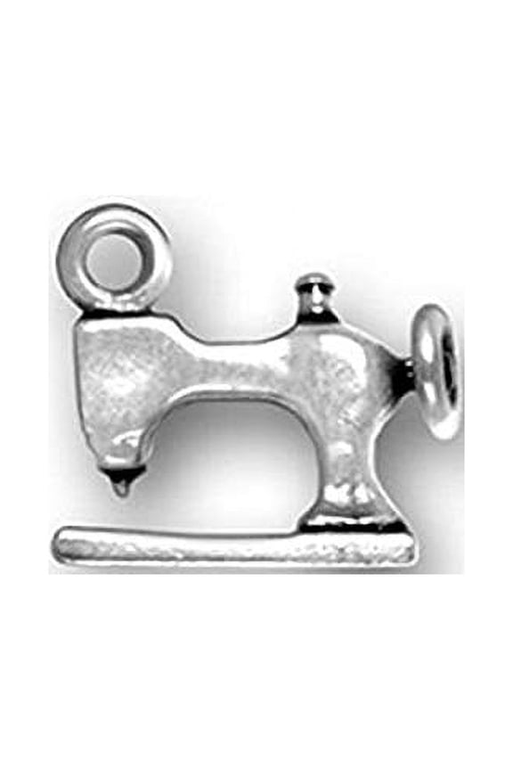Sterling Silver Sewing Machine Charm Item #339 3D
