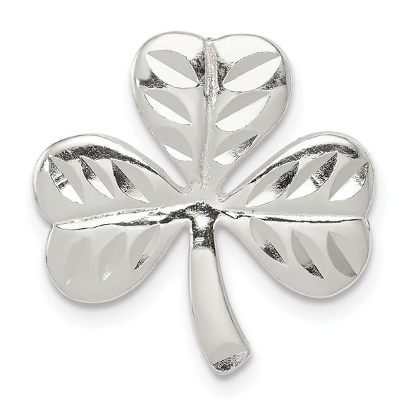 Sterling Silver Shamrock Pendant Necklace with Three-Leaf Clover, Etched Celtic Design for Women or Unisex, Irish Heritage Symbol, Lucky Spiritual Jewelry for St. Patricks Day or Daily Wear