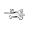 thumbnail image 1 of Ritastephens Shiny By Pass Type Silver Cubic Zirconia Toe Ring, 925 Rhodium, 1 of 2