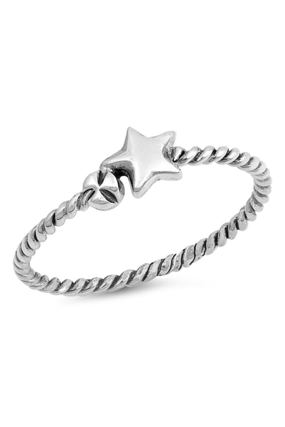 Sterling Silver Shooting Star Rope Ring