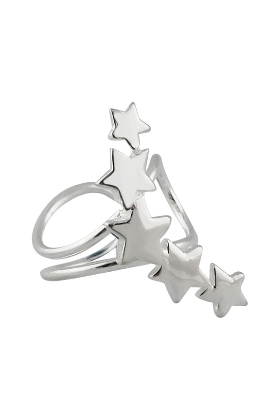 Sterling Silver Shooting Stars Ear Wrap Cuff Earring
