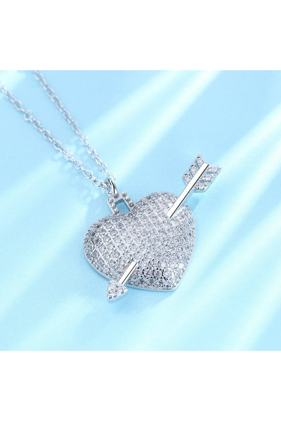 Sterling Silver Shot through the Heart with Swarovski Crystals