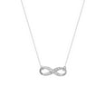 thumbnail image 1 of Sterling Silver Side-ways Adjustable Cubic Zirconia Infinity Necklace Sparkle-Cut Cable - 18 Inch, 1 of 3