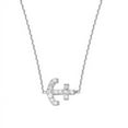 thumbnail image 1 of Sterling Silver Side-ways Adjustable Mini Cubic Zirconia Anchor Necklace Sparkle-Cut Cable - 18 Inch, 1 of 3