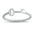 thumbnail image 1 of Sterling Silver Sideway key Rope Band Ring Size 6, 1 of 3