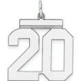 thumbnail image 1 of Sterling Silver Silver/Rhodium-Plated Polished Number 20 Charm (24 X 20) Made In United States qpl20, 1 of 5