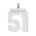 thumbnail image 1 of Sterling Silver Silver/Rhodium-Plated Polished Number 51 Charm (24 X 20) Made In United States qpl51, 1 of 5