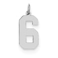 thumbnail image 1 of Sterling Silver Silver/Rhodium-Plated Polished Number 6 Charm (21 X 8) Made In United States qms06, 1 of 2