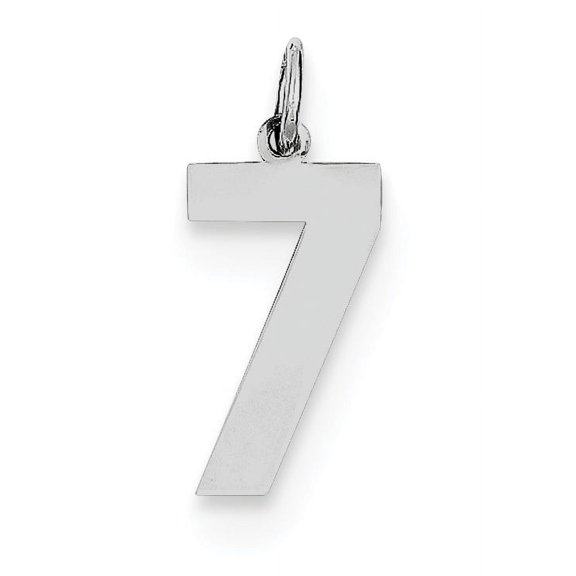 Sterling Silver Silver/Rhodium-Plated Polished Number 7 Charm (21 X 8) Made In United States qms07