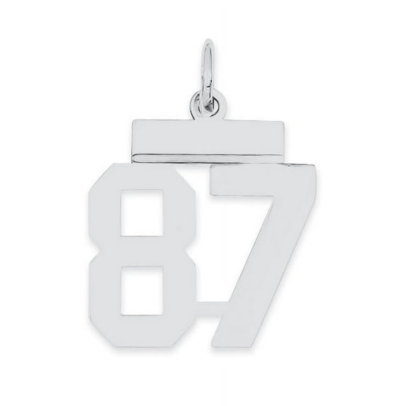 Sterling Silver Silver/Rhodium-Plated Polished Number 87 Charm (20 X 8) Made In United States qss87