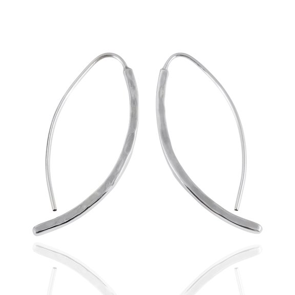 Sterling Silver Simple Hammered French Wire Earrings