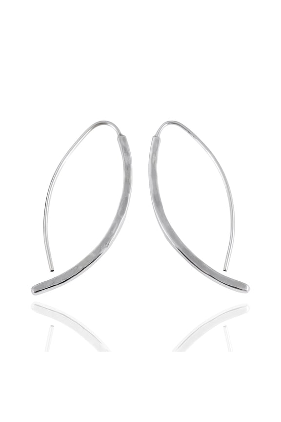 Sterling Silver Simple Hammered French Wire Earrings