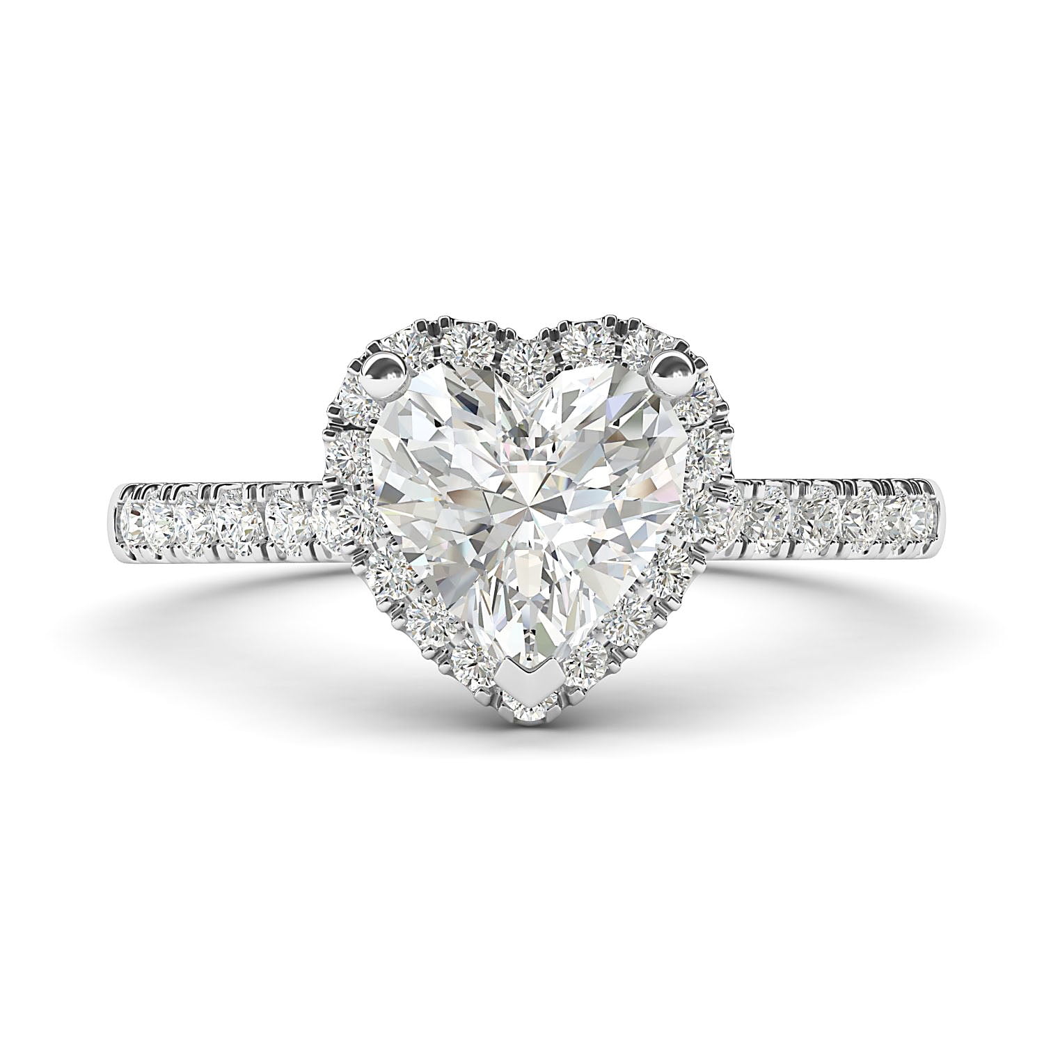 Gwen Heart-Shaped Halo Moissanite Diamond Engagement Ring