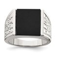 thumbnail image 1 of Sterling Silver Simulated Onyx Mens Ring - Size 11 - Measures 4.25mm Wide, 1 of 2