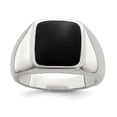 thumbnail image 1 of Sterling Silver Simulated Onyx Ring - Size 8 - Measures 5mm Wide, 1 of 2