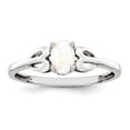 thumbnail image 1 of Sterling Silver Simulated Opal Ring - .16 cwt - Size 5 - Measures 2mm Wide, 1 of 2