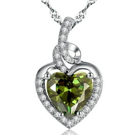 Simulated Emerald and White Topaz Sterling Silver Infinity Heart Necklace Walmart
