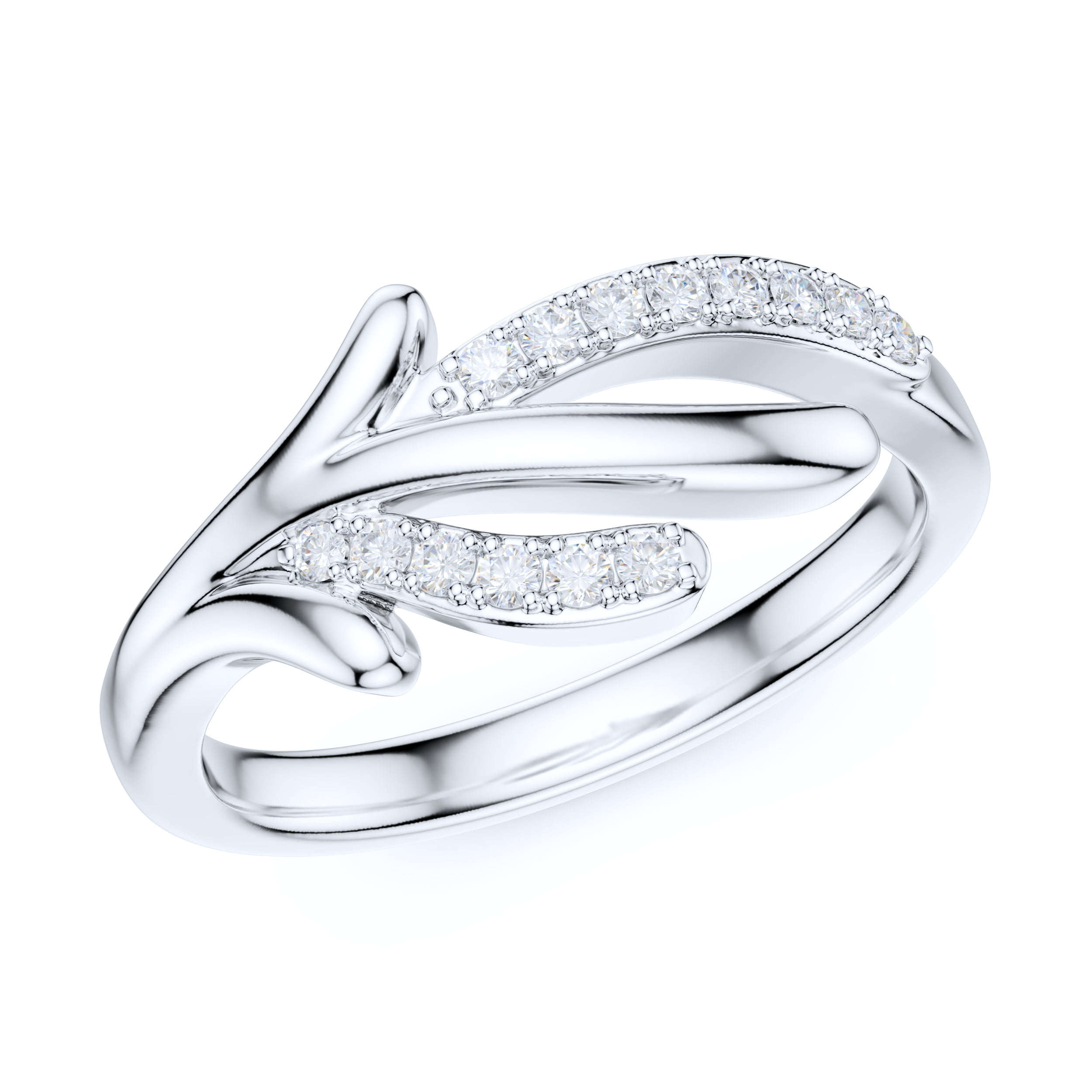 Sterling Silver Simulated Round Brilliant Cut Diamond Deer
