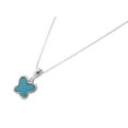 thumbnail image 1 of Sterling Silver Simulated Turquoise Butterfly Pendant Necklace, 16" Bead Chain, 1 of 1