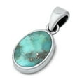 thumbnail image 1 of Sterling Silver Simulated Turquoise Pendant Vintage Minimalist Charm 925 New Jewelry Female Unisex, 1 of 3