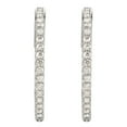 thumbnail image 1 of Sterling Silver Simulated White Cubic Zirconia 26.5mm Polished Cubic Zirconia Hoop Earrings, 1 of 2