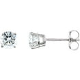thumbnail image 1 of Sterling Silver Simulated White Cubic Zirconia 4.5mm Friction Polished Cubic Zirconia Earrings, 1 of 2