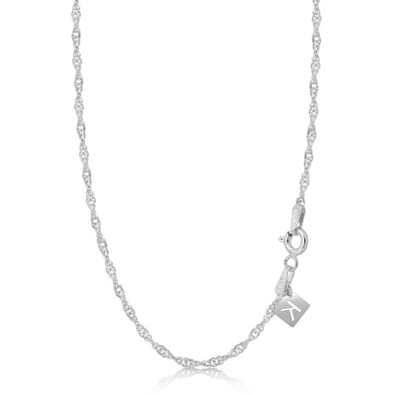 Kezef Sterling Silver Singapore Twisted Curb Chain Italian 2mm 22 inch