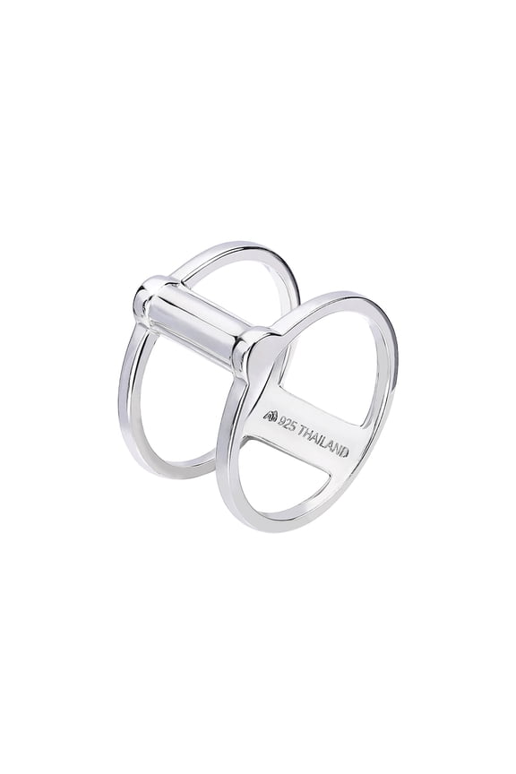 Sterling Silver Size 11 Negative Space Reversible Ring
