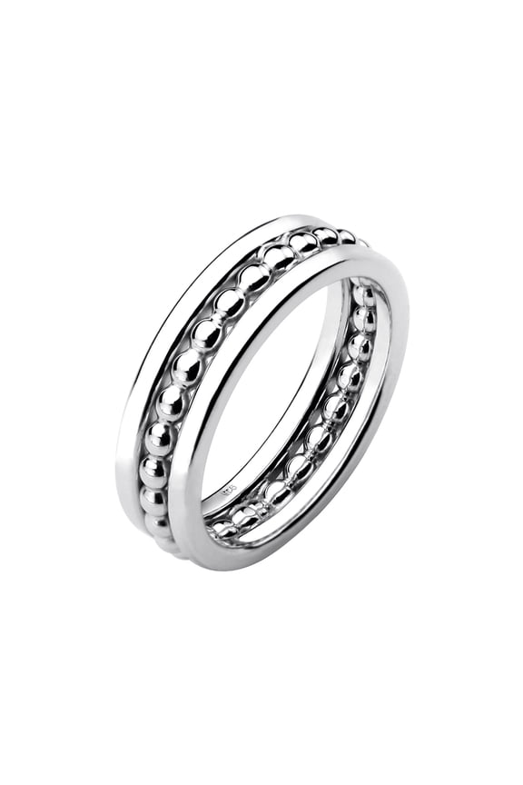 Sterling Silver Size 6 Multi Band Bead Ring