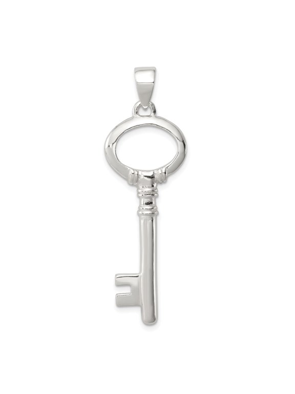 Sterling Silver Skeleton Key Pendant Necklace for Women, 925 Symbolic Jewelry with Classic Design, Minimalist Spiritual Accessory for Unlocking Potential and New Beginnings
