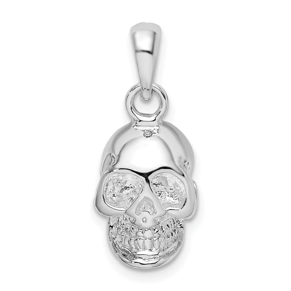 925 Sterling Silver Human Skull Pendant Charm, Gothic Biker Style for Men