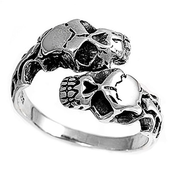 Sterling Silver Skull Ring 12mm ( Size 9 to 14)