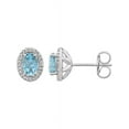 thumbnail image 1 of Sterling Silver Sky Blue Topaz & .025 CTW Diamond Earrings, 1 of 5