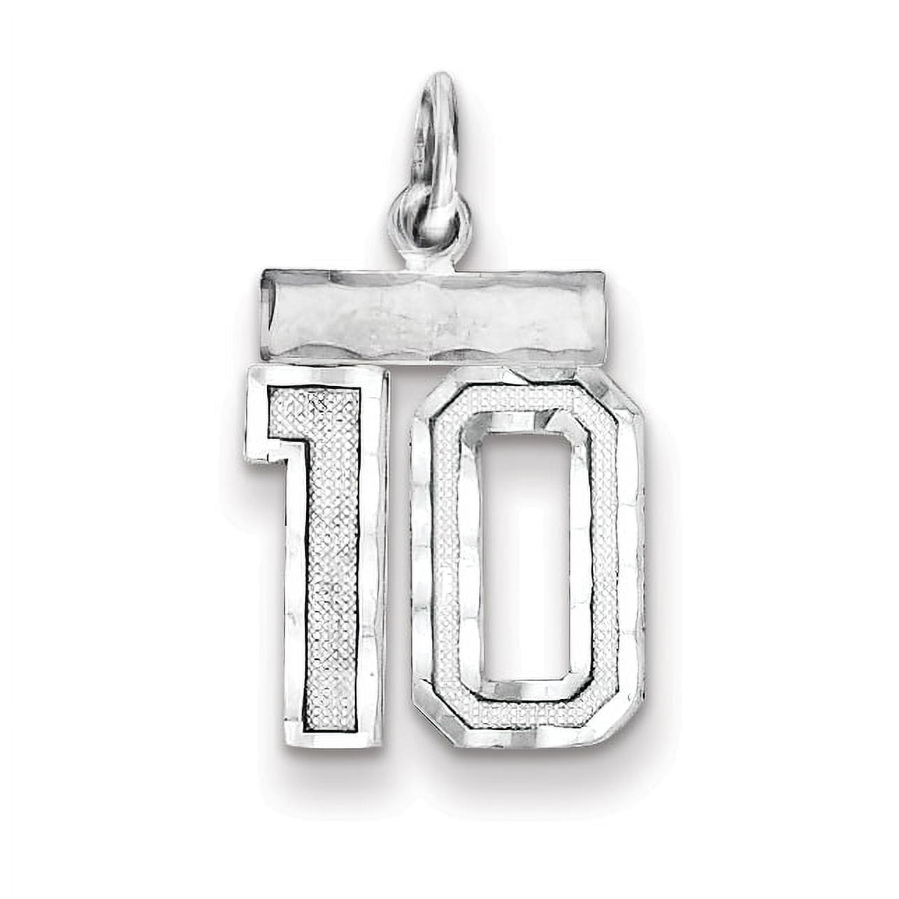 GOLD TIME Sterling Silver Small #10 Charm