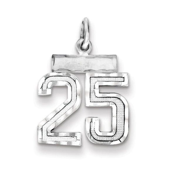 Sterling Silver Small #25 Charm QSN25