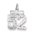 thumbnail image 1 of 925 Sterling Silver Small Sport game Number 52 Charm Pendant Necklace 20x14mm Wide - Pendant for Women, 1 of 4