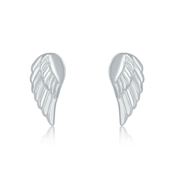 Sterling Silver Small Angel Wing Stud Earrings