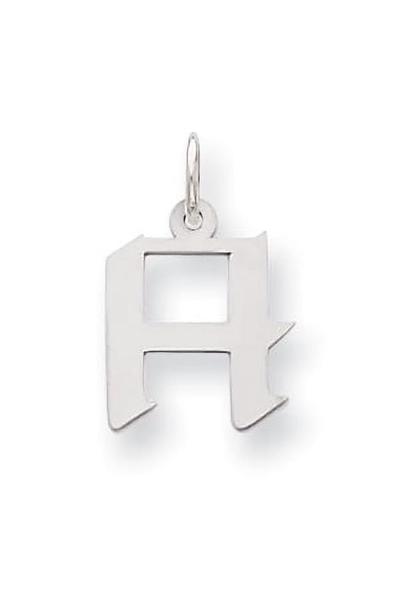 Sterling Silver Small Artisan Block Initial H Charm QC5087H
