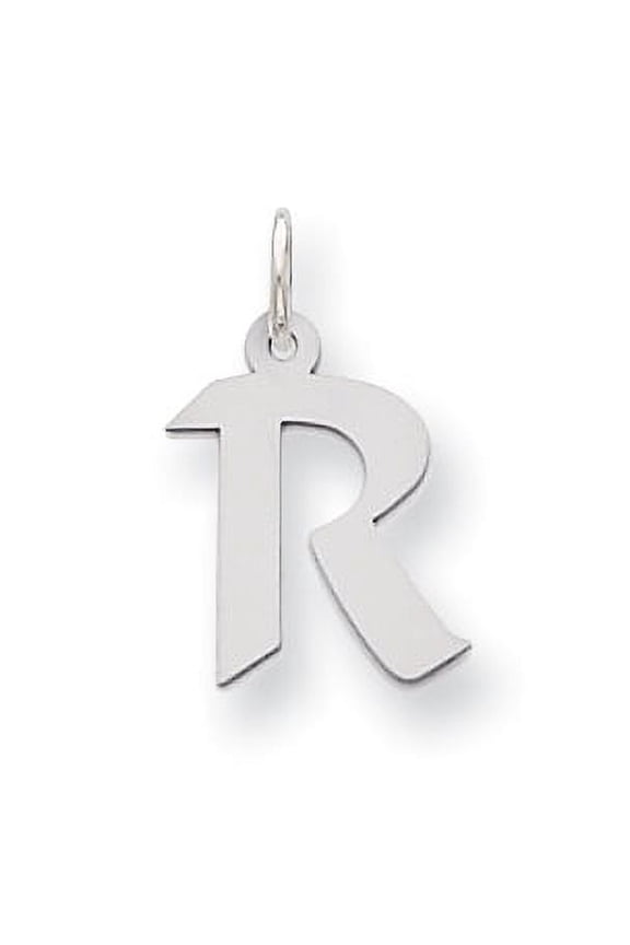 Sterling Silver Small Artisan Block Initial R Charm QC5087R